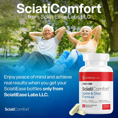 SciatiEase SciatiComfort Spine and Disc Support Supplement Sciatic Nerve Health Support Supplement