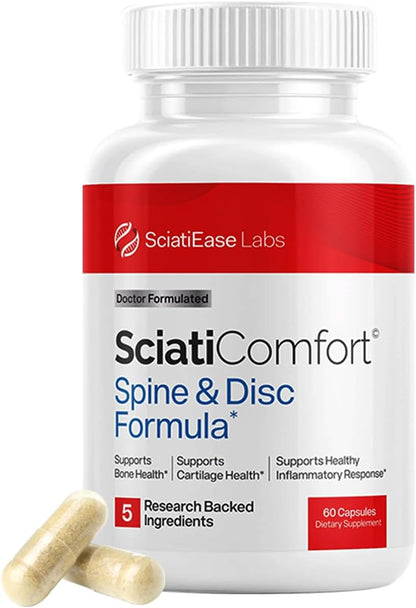 SciatiEase SciatiComfort Spine and Disc Support Supplement Sciatic Nerve Health Support Supplement